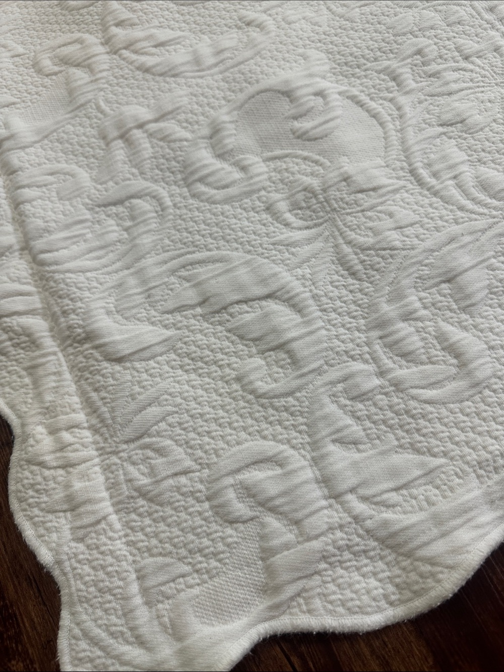 Vintage Matelassé King Pillow Shams Ivory set of 2 COLCHAS S DOMINGOS - Picture 6 of 8
